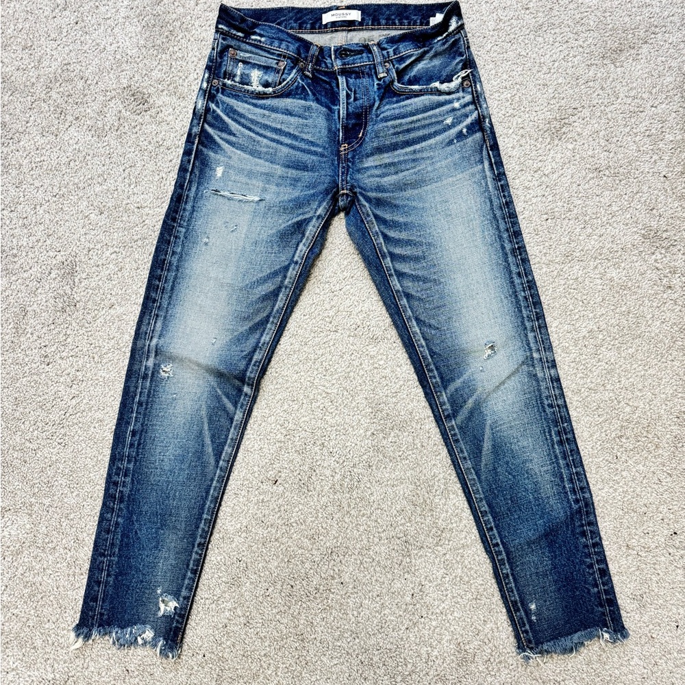 Moussy Vintage Distressed Blue Denim Jeans size 25